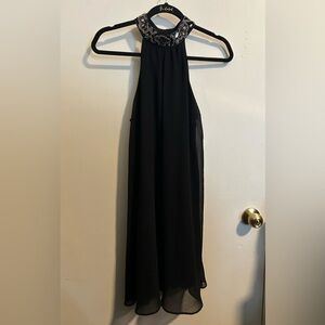 A-Line Beaded Neck LITTLE BLACK DRESS